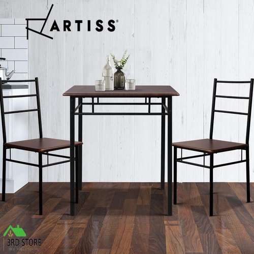 Artiss Dining Table and Chairs Set Kitchen Chair Restaurant Wooden Metal Black