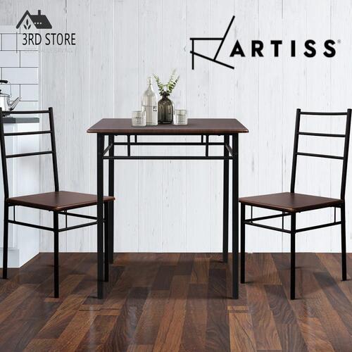 Artiss Dining Table and Chairs Set Kitchen Chair Restaurant Wooden Metal Black