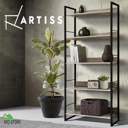 Artiss Bookshelf Display Shelf Metal Storage Industrial150CM Height 5 tier