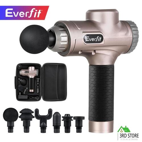 Everfit Massage Gun 6 Heads Electric Massager LCD Vibration Percussion Relief