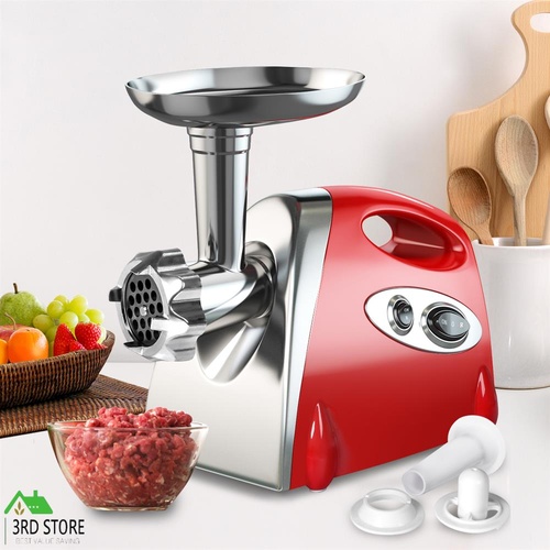 2800W Electric Meat Grinder Mincer Sausage Filler Kibbe Maker Stuffer Kitchen Red