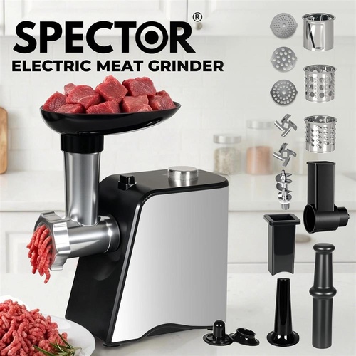 Spector  Electric Meat Grinder 2800W Sausage Stuffer Vegetable Slicer Kitchen