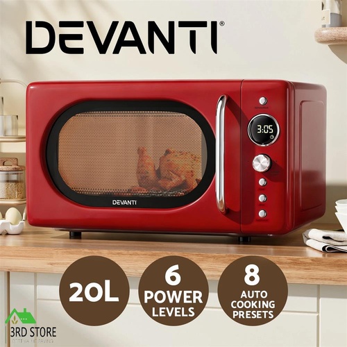 Devanti 20L Microwave Oven 700W Red