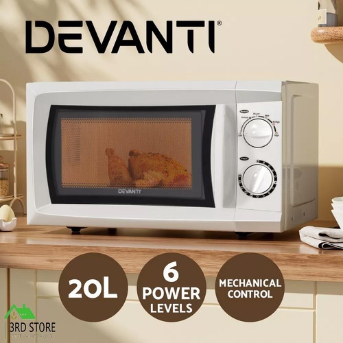 Devanti 20L Microwave Oven Countertop Cooker Timer Cooking Setting 800W White