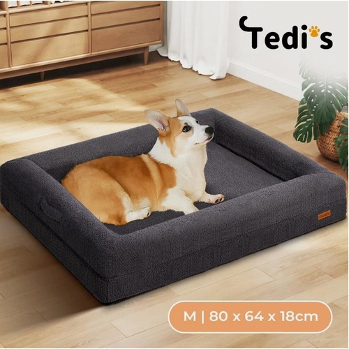 Tedi's Memory Foam Orthopedic Dog Calming Bed L in Dark Grey