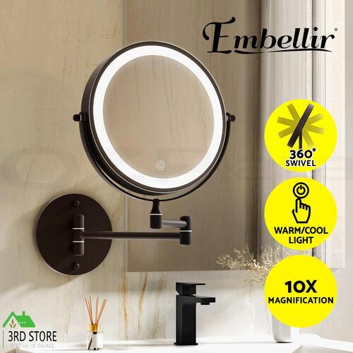 Embellir Extendable Makeup Mirror 10X Magnifying Double-Sided Bathroom Mirror BR