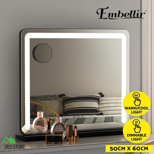 RETURNs Embellir Makeup Mirror With Light Hollywood Vanity LED Tabletop Mirrors 50X60CM