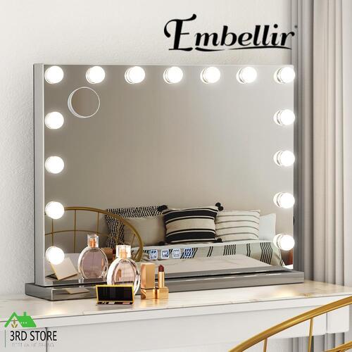 Embellir Bluetooth Makeup Mirror with Light Hollywood LED Vanity Dimmable 58X46