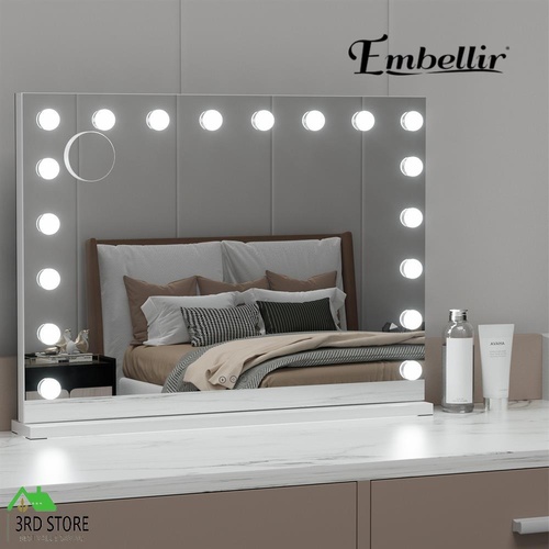RETURNs Embellir Makeup Mirror 80x58cm Hollywood Vanity with LED Light Tabletop Wall