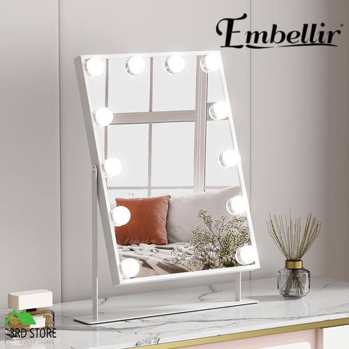 Embellir Bluetooth LED Makeup Mirror Mirrors Lighted Vanity Hollywood 30X40CM