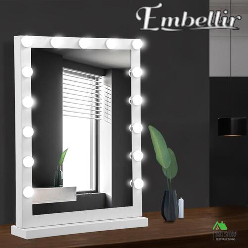 Embellir Hollywood Makeup Mirror With Light 15 LED Bulbs Vanity Lighted Stand