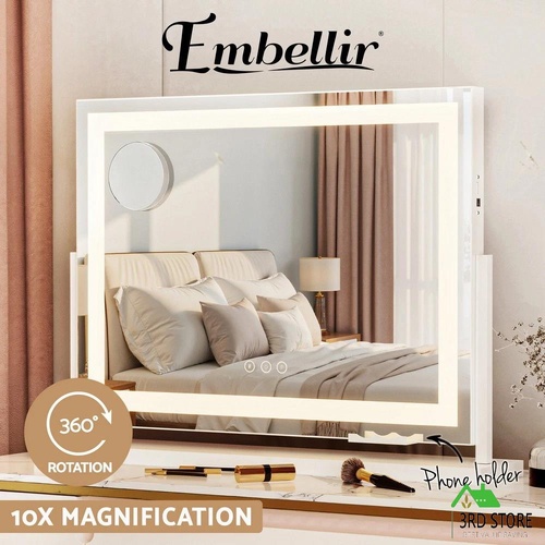 Embellir Makeup Mirror 58x46cm 360~ Rotatable Vanity Mirror with Lights Bright Light Strip Adjustable