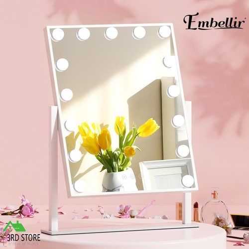 Embellir Makeup Mirror with LED Lights 15 Dimmable Bulb Lights Hollywood Vanity