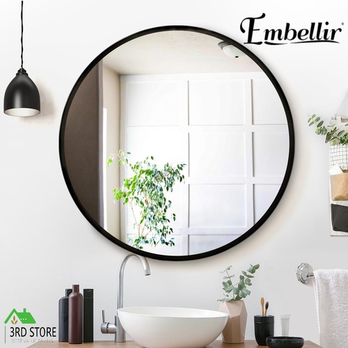Embellir Wall Mirror Round Polished Bathroom Makeup Mirror 90CM