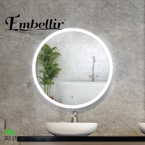 Embellir 70CM LED Wall Mirror With Light Bathroom Decor Round Mirrors vintage