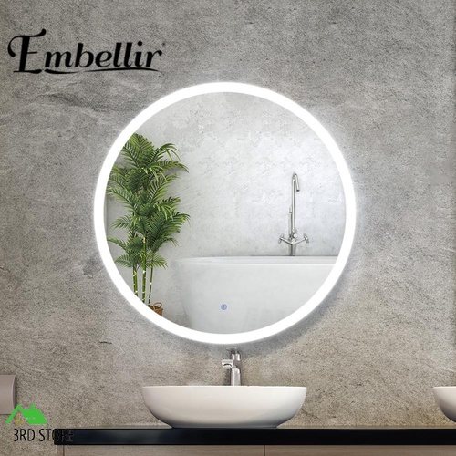 Embellir Wall Mirror LED Bathroom Round Makeup Mirror Home Decor 80CM Vanity