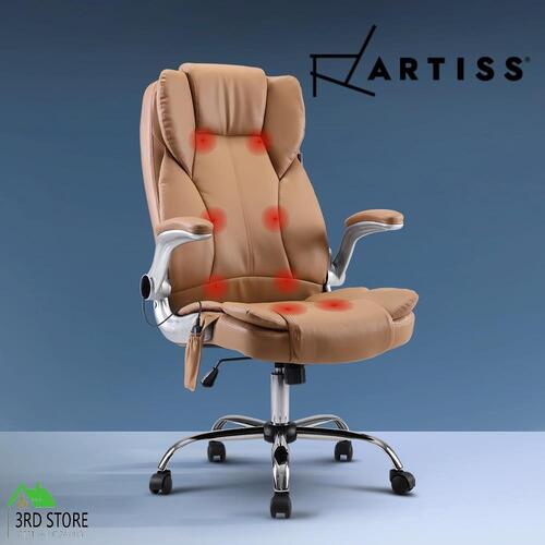 Artiss Massage Office Chair Gaming Chairs Computer Chair 8 Point Espresso