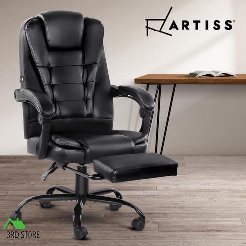 Artiss Massage Office Chair Reclining Leather Computer Gaming Seat Footrest