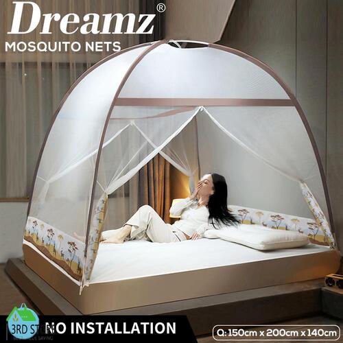 Dreamz Mosquito Bed Nets Foldable Canopy Dome Fly Repel Insect Camping Protect Q