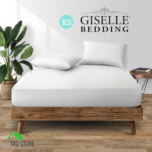 Giselle Bedding King Single Waterproof Mattress Protector Bamboo Fully Fitted