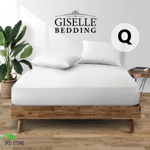 Giselle Waterproof Mattress Protector Queen Bamboo Cover Fully Fitted Queen