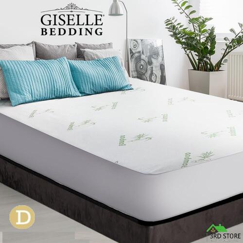 Giselle Water-resistant Mattress Protector Bamboo Fibre Cotton Cover Double