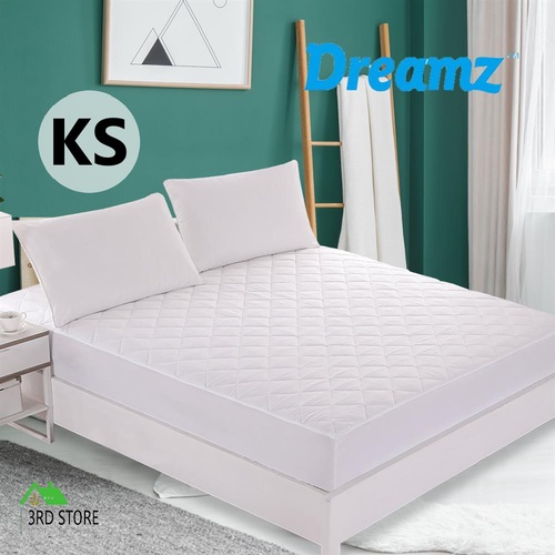 DreamZ Fully Fitted Waterproof Bamboo Fibre Mattress Protector in King Single Size