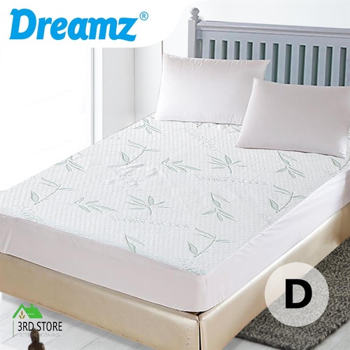 DreamZ Mattress Protector Topper Fitted Waterproof Cotton Bamboo Double