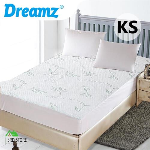 DreamZ Fully Fitted Waterproof Breathable Bamboo Mattress Protector in King Single Size