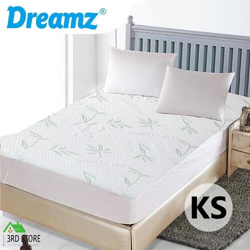 DreamZ Fully Fitted Waterproof Breathable Bamboo Mattress Protector in King Single Size