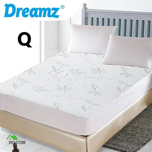 DreamZ Fully Fitted Waterproof Breathable Bamboo Mattress Protector in Queen Size