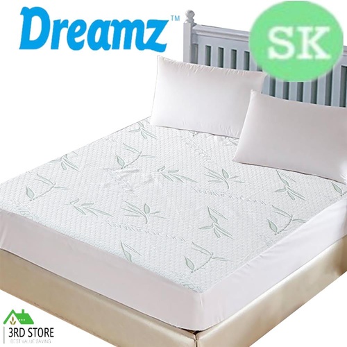 DreamZ Fully Fitted Waterproof Breathable Bamboo Mattress Protector in Super King Size