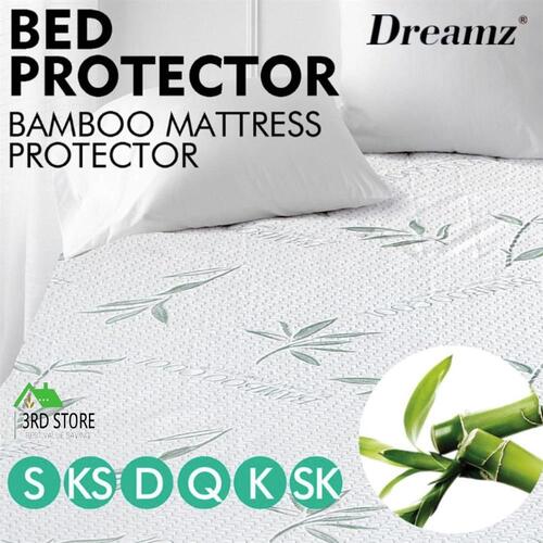 DreamZ Fully Fitted Waterproof Breathable Bamboo Mattress Protector in Super King Size