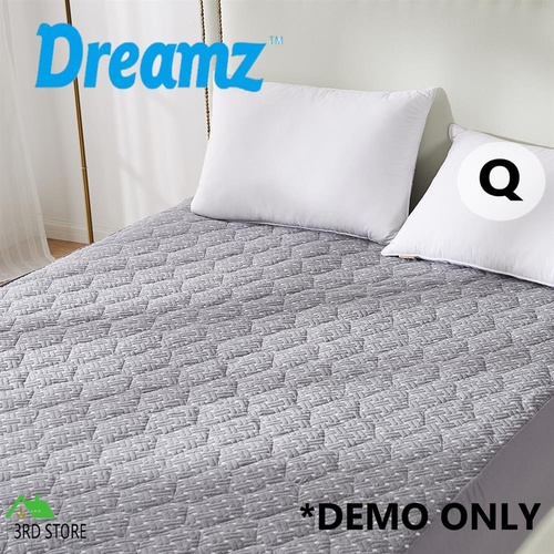 Dreamz Mattress Protector Topper Bamboo Charcoal Pillowtop Waterproof Queen