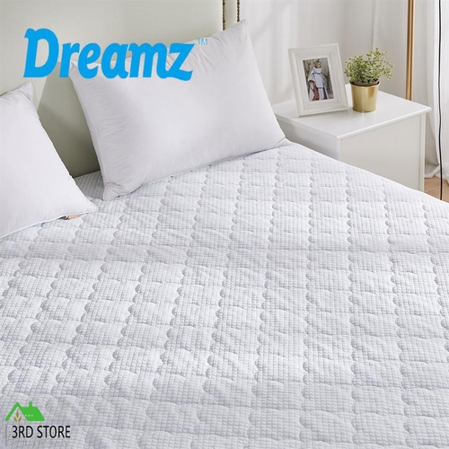 Dreamz Mattress Protector Topper Cool Fabric Pillowtop Waterproof Cover King