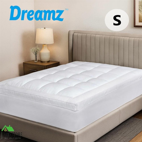 Dreamz Bedding Mattress Topper Pillowtop Cover Protector Machine Washable Single