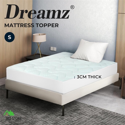 Dreamz Mattress Topper Pillowtop Memory Foam Bamboo Cover Bed Protector Single