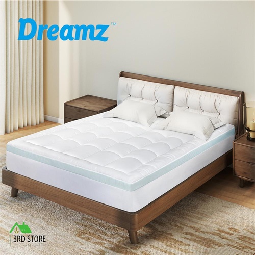 Dreamz Gel Memory Foam Mattress Topper 8cm Double Size