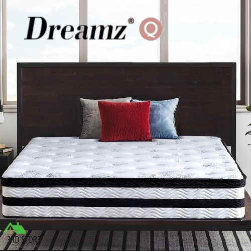 Dreamz Spring Mattress Bed Pocket Egg Crate Foam Medium Firm Queen Size 35CM