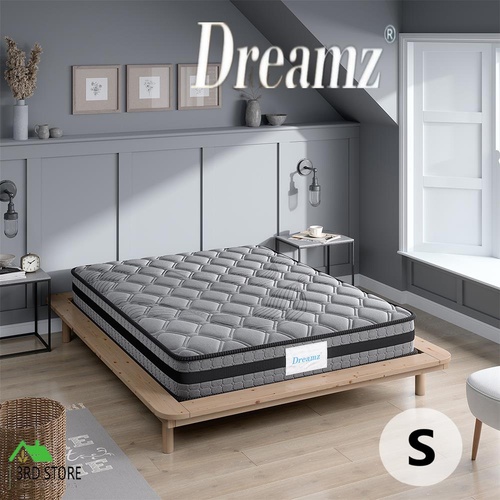 Dreamz Mattress Spring Foam Medium Firm All Size 22CM Single Dark Grey