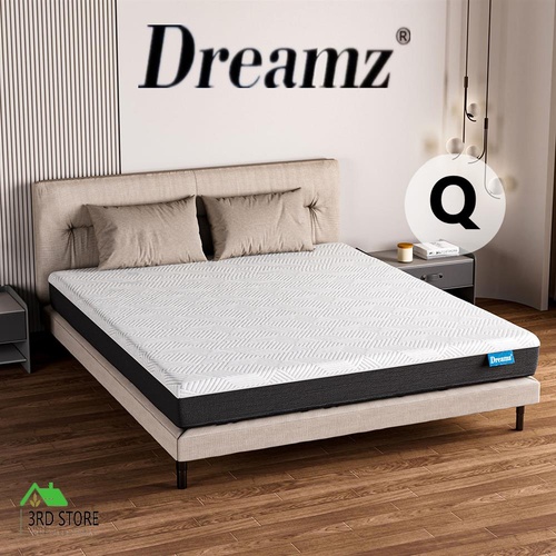 Dreamz Mattress Blue Gel Memory Foam Cool Breathable Medium Firm 20cm QUEEN