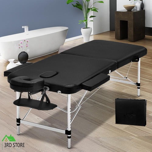 Zenses Massage Table 70CM Portable Aluminium 2 Fold Treatment Beauty Therapy