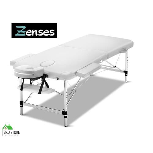 Zenses Massage Table 75cm Portable Aluminium 2 Fold White Beauty Therapy