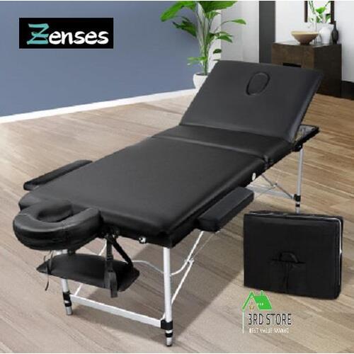Zenses Massage Table Portable Aluminium 3 Fold 60CM Beauty Bed Therapy Waxing