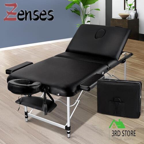 Zenses Massage Table 75CM Portable 3 Fold Aluminium Therapy Beauty Bed Waxing