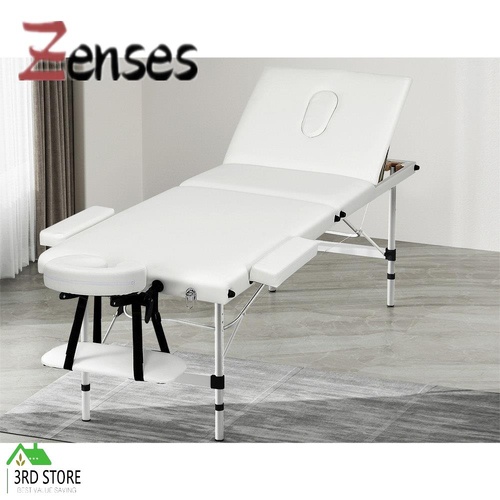 Zenses Massage Table 3 Fold Aluminium 65CM Width Portable Therapy Beauty Bed