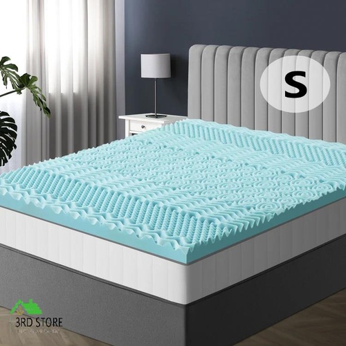 Bedra Memory Foam Mattress Topper Cool Gel Bed Bamboo Cover 7-Zone 8CM Single
