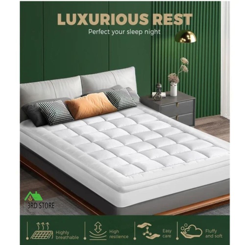 Bedra Bedding Luxury Pillowtop Mattress Topper Mat Pad Protector Cover Double