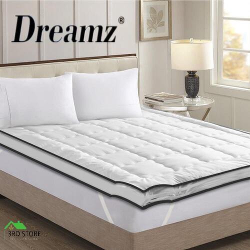 DreamZ Pillowtop Mattress Topper Luxury Bedding Mat Pad Protector King Single