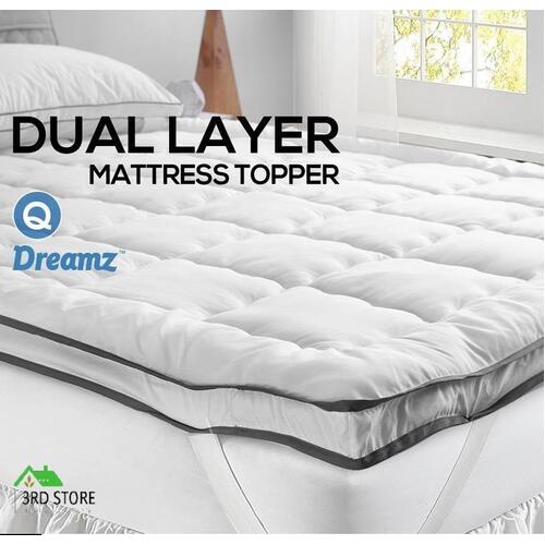 Dreamz Bedding Luxury Pillowtop Mattress Topper Mat Pad Protector Cover Queen